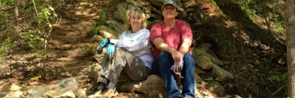 Faux waterfall after removing invasives