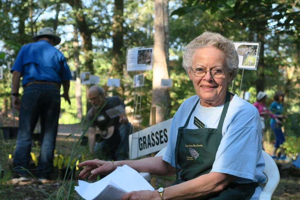 GNPS Volunteer Elaine Nash ready to help customers of the Fall Native Plant Sale